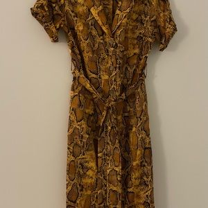 Lush Animal print button up dress